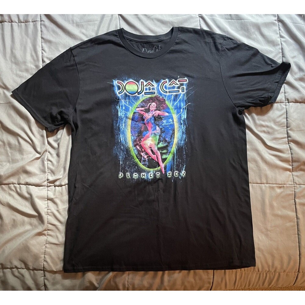 Doja Cat T Shirt Large PLANET HER Black Band Tee Music Concert Tour
